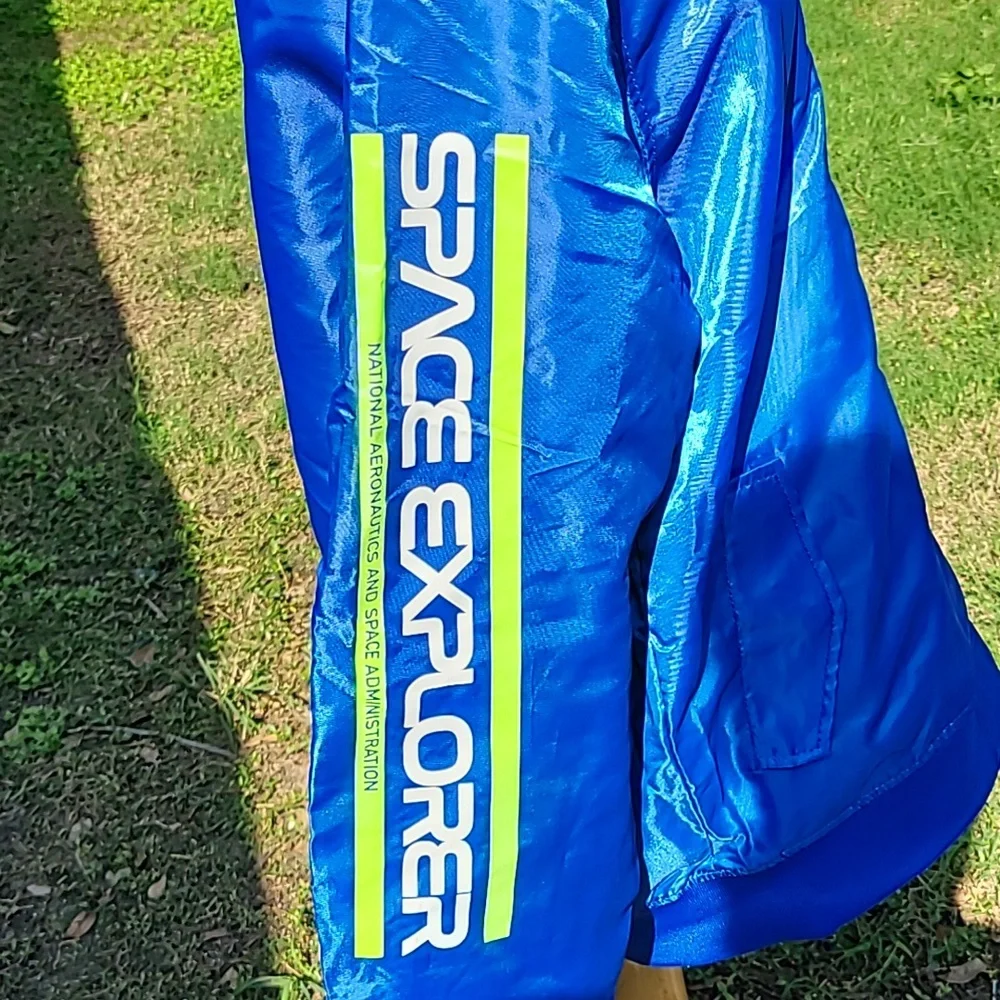 Nasa fullzip Jacket Size Large Blue/Neon Green
